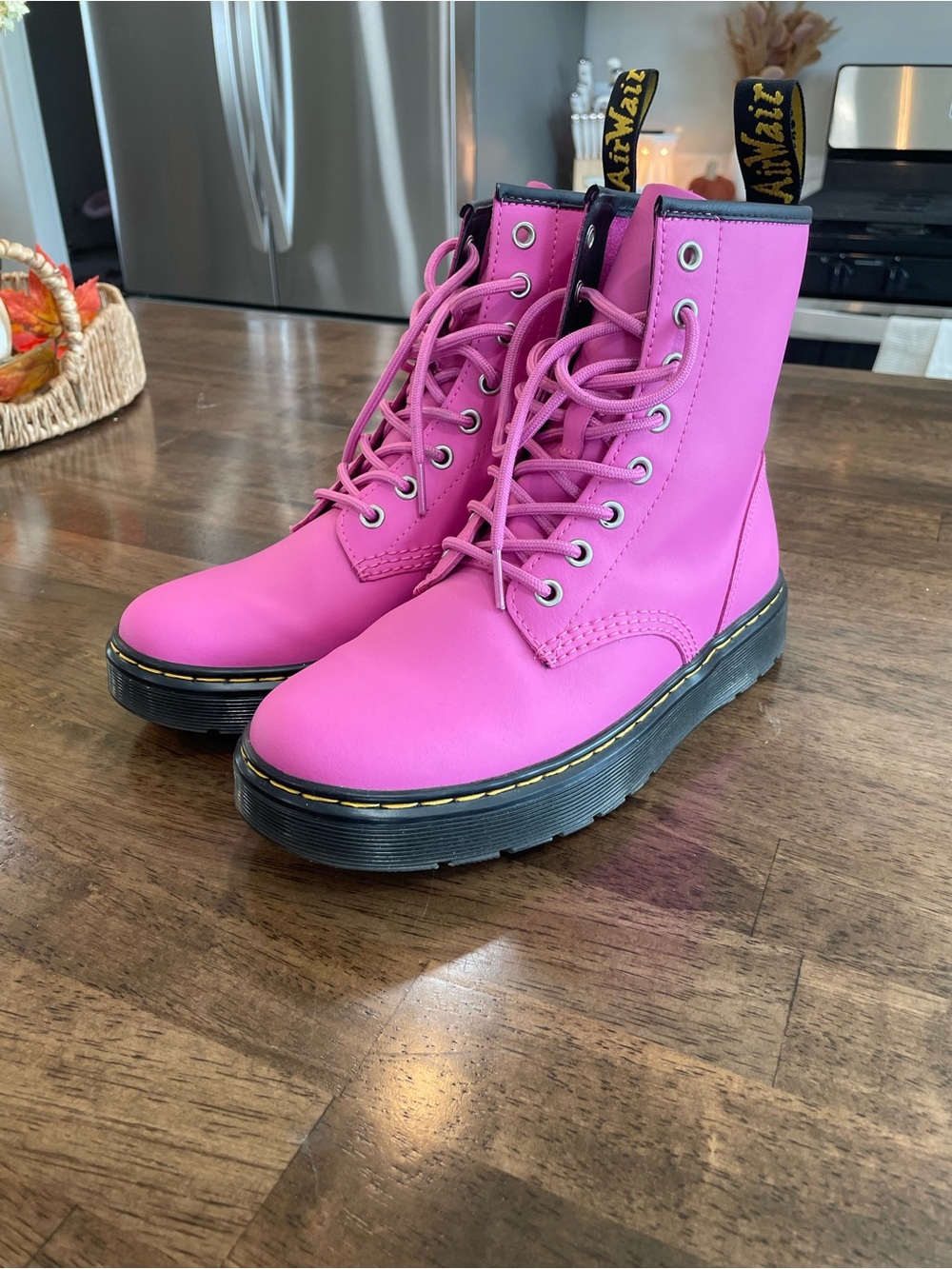 NWOT Dr. Martens Women’s Bright Pink Lace-Up Combat Boots